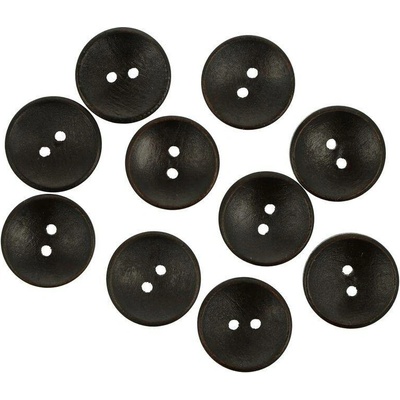 Ideal dřevěný knoflík černý 20 mm 10 kusů
