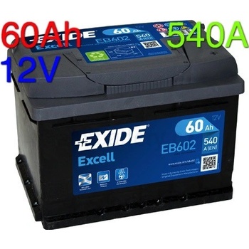 Exide Excell 12V 60Ah 540A EB602