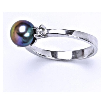 Čištín stříbrný přírodní perla černá do fialova T 1207
