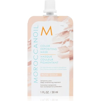 Moroccanoil Color Depositing нежна подхранваща маска без перманентни цветови пигменти Rose Gold 30ml