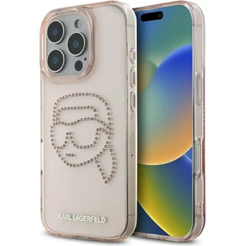 KARL LAGERFELD IML Rhinestones Karl Head Case за iPhone 16 Pro Pink (3666339352240)