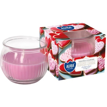 AURA Декоративна свещ с аромат aura vanilla cockies и горене 18 часа (sn69-436)