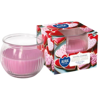 AURA Декоративна свещ с аромат aura vanilla cockies и горене 18 часа (sn69-436)