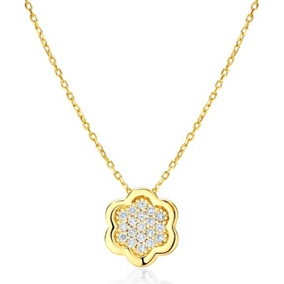 Savicki Náhrdelník kvet žlté zlato, diamanty SAVMAYN-LBR-522
