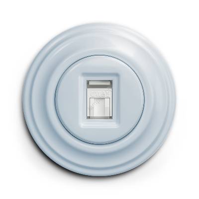 - Ретро розетка за данни с рамка в синьо (KA0025J)