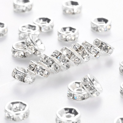 NUBIO Štrasová rondelka s kamínky - čiré 6x3mm – Zboží Dáma