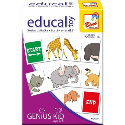 Bino Obrázkové domino Zostav zvieratká