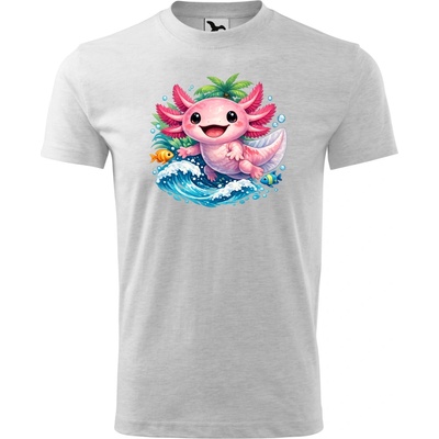 Detské tričko Axolotl vo vlne svetlosivý melír