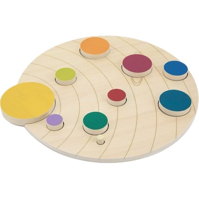 ANDREU Toys Дървен пъзел Andreu Toys - Слънчева система, кръгъл (16111A)