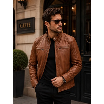 Max Original Leather Pánska kožená bunda 2101 cognac