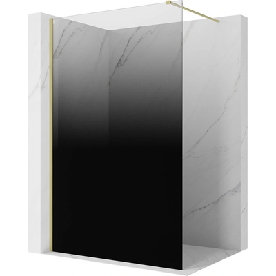 Mexen Kioto душ стена Walk-in 70 x 200 cm, омбре черно 8 mm, златно четкано - 800-070-101-55-76 (800-070-101-55-76)