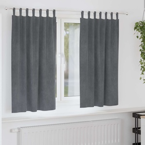 Pure Line Home Кадифени завеси в цвят сив с текстилни гайки (уши), 2 бр. , 140 x 175 см - zalegloto - 64,93 лв
