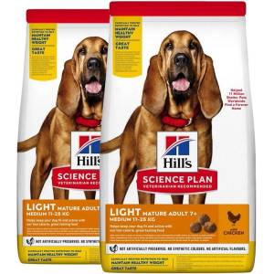 Hill's Hill s Science Plan Light гранули за средни стари кучета с пиле 2 x 14 кг