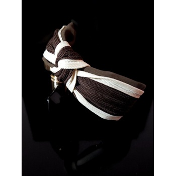 Radi handmade Ежедневна диадема с възел в кафяво и бежаво плетиво (720)