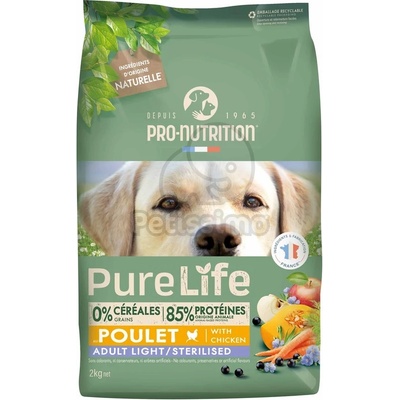 Pro-Nutrition PureLife Adult Light/Sterilised суха храна за кучета - с пилешко 2 кг