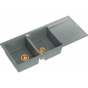 Quadron Вградена композитна мивка Quadron Evan 121 сиво - медно 116x50 см (HQE11650U5_PVDC1_P2O) Мивка за вграждане