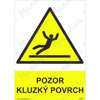 Manutan Pozor kluzký povrch, plast 297 x 420 x 2 mm A3