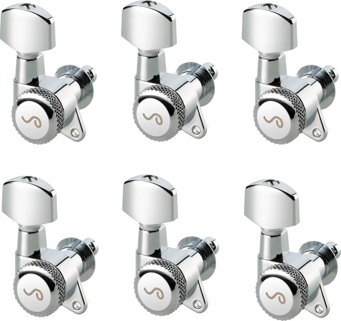 Schaller M6 135 6L locking staggered Chrome Тунинг част за китара (10020220.01.50)