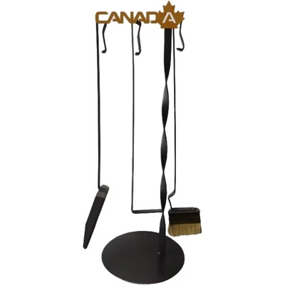 Canada Комплект за камина Canada - 4 части, 24 x 24 x 70 cm, метал, черен (3800233894561)