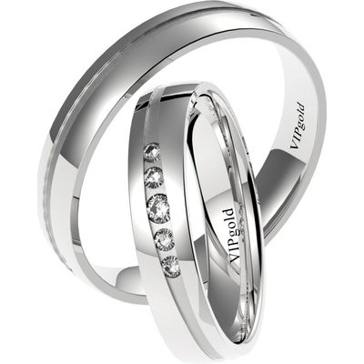 VIPgold Svadobné obrúčky 7444 biele zlato