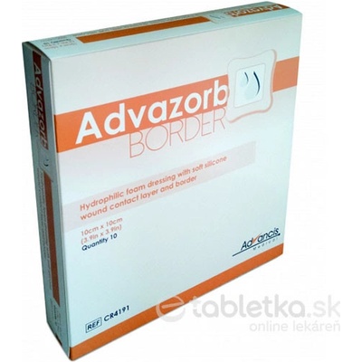ADVAZORB BORDER krytie na rany samopriľnavé 10x10 cm, 1x10 ks