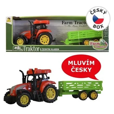 MaDe 00922 Traktor s prívesom česky hovoriaci 33 x 10 x 8,5 cm