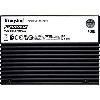 Памет SSD 7.68TB, Kingston SEDC3000ME/7T6, U. 2 NVMe, 2.5" (6.35 cm), скорост на четене до 14 000MB/s, скорост на запис до 10 00MB/s (SEDC3000ME/7T6)
