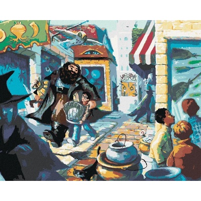 Zuty Příčná ulice harry potter 40 x 50 cm vypnuté plátno na rám 8596530133254