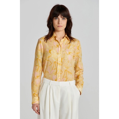 Gant reg magnolia print cot silk shirt žltá