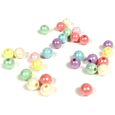 Perleťové akrylové korálky 6mm - 500g - 500g