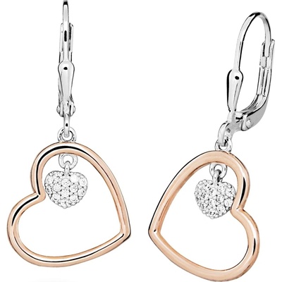 Silver Cat Strieborné visiace bicolor náušnice Love & Infinity SC620