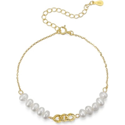 Majya stříbrný náramek s perlami ELEN pozlacený 11721
