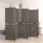 vidaXL Параван за стая, 6 панела, антрацит, 300x220 cм, текстил (350256)