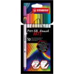 STABILO Комплект маркери, Stabilo, Pen 68 Brush Arty, 10 Цвята (ST568/10-21-20)