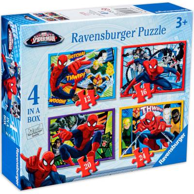 Ravensburger Пъзел Ravensburger 4 в 1 - Спайдърмен (7363)
