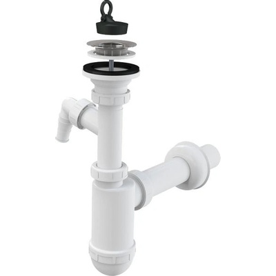 Alcadrain Umývadlový sifón, prívod z nehrdzavejúcej ocele, s kohútikom, DN41 A41P