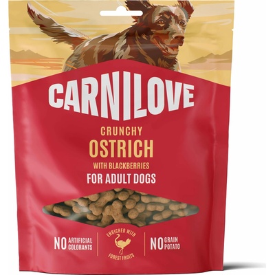Carnilove Dog Crunchy pamlsek Pštros + ostružiny 200 g