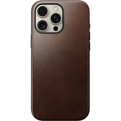 Nomad Modern Leather Case MagSafe kryt iPhone 16 Pre Max tmavo hnedý (Horween koža)