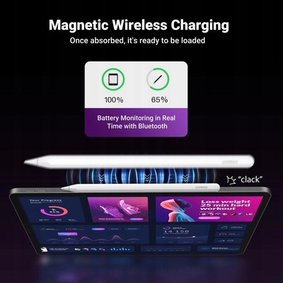Ugreen Dotykové pero s bezdrôtovým nabíjaním pre tablety iPad biely LP653