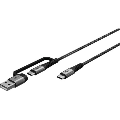 Goobay 11.92.9035 USB 2.0 USB C(M) + USB A(M) - USB C(M) 60W 1m