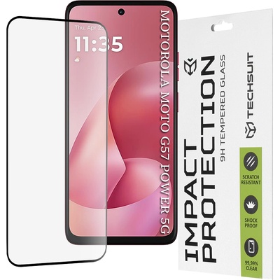 Techsuit Протектор за дисплей - Techsuit 111D Full Cover / Full Glue - Motorola Moto G57 Power / G67 Power - Черен