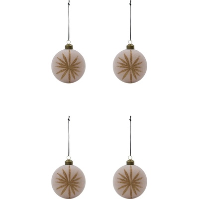 House Doctor Skleněné vánoční ozdoby Rose set 4 ks růžová barva sklo