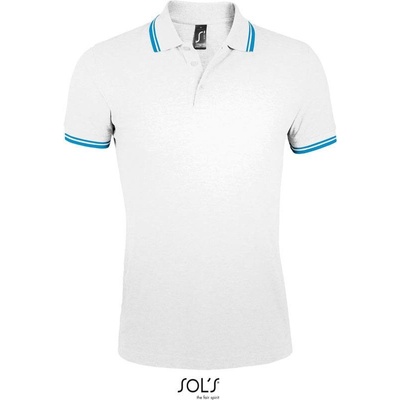 Sol's Pasadena Men pánské piqué polo modrá aqua bílá