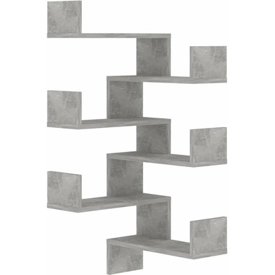 zahrada-XL Nástěnné rohové police 2ks betonově šedé 40x40x50cm dřevotříska