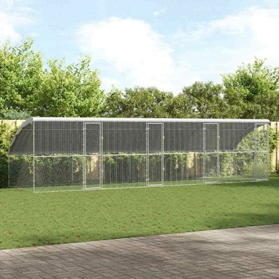 vidaXL Klec na kuřata 800 × 200 × 198 5 cm pozinkovaná ocel stříbrná 9799.3368316