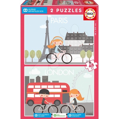 Educa Paris&London Apanona Children's Villages 2 x 48 dielov