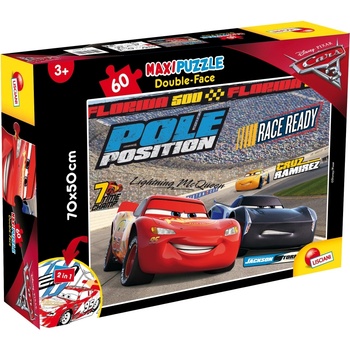 Lisciani Двулицев пъзел Lisciani - Cars 3, Предизвикателство, 60 части (LI64007)