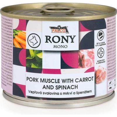 Rony Mono vepřová svalovina s mrkví a špenátem 200 g