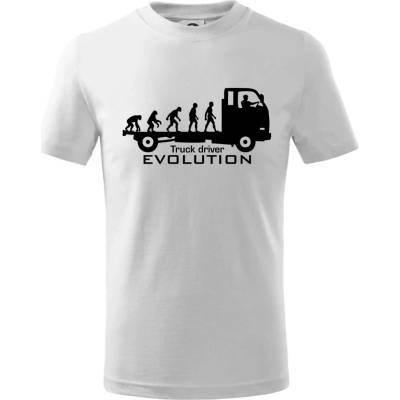 Truck driver evolution tričko detské Biela