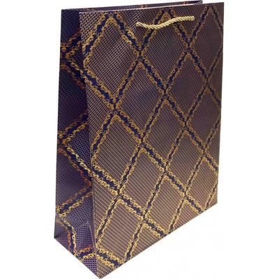 Dárková taška 22x31cm Modré romby